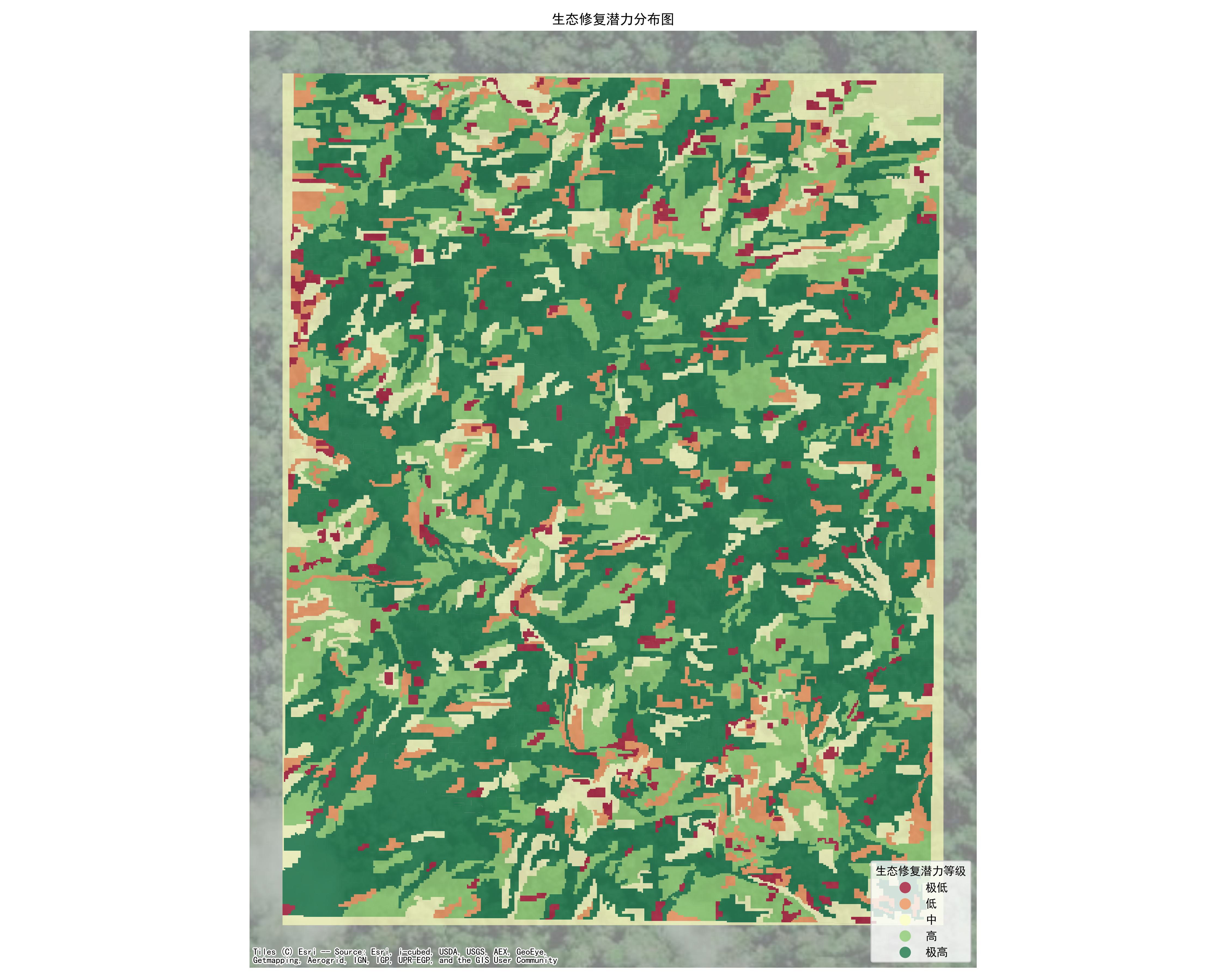 生态修复潜力分布